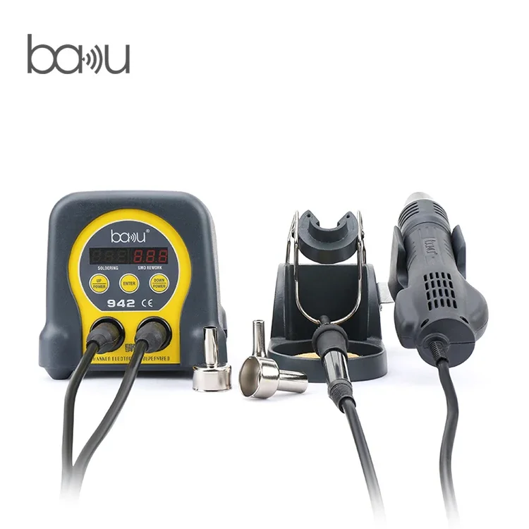 Electronic Repair - เครื่องบัดกรีลมร้อนขนาดเล็ก BAKU Ba-942 สำหรับซ่อมโทรศัพท์มือถือ อุปกรณ์เชื่อมบัดกรีอิเล็กทรอนิกส์ ลดราคาพิเศษ