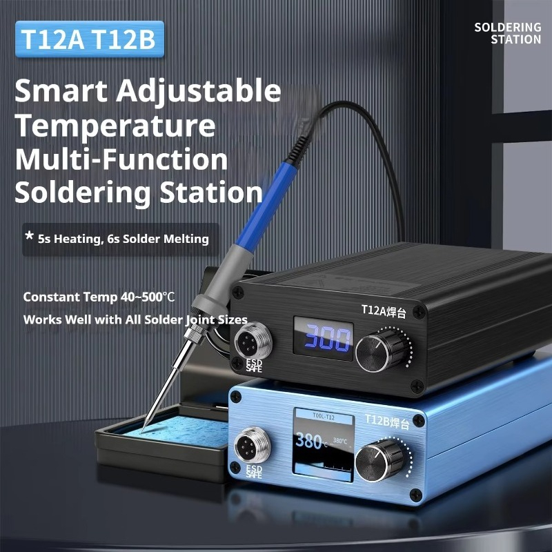 Electronic Repair - T12A สถานีบัดกรีอิเล็กทรอนิกส์ระดับอุตสาหกรรมกำลังสูง พร้อมระบบระบายความร้อน ความเร็วในการบัดกรีสูง