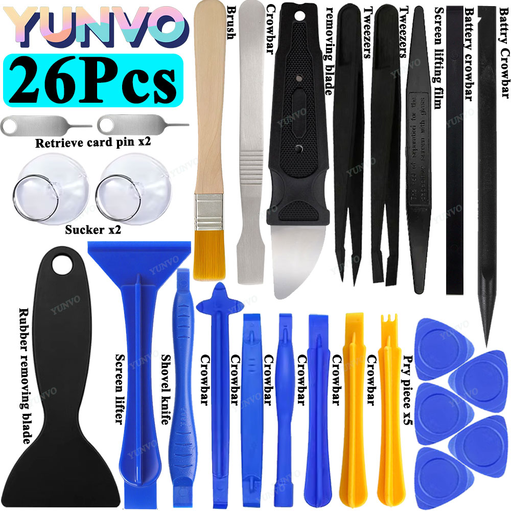 Electronics Repair Service - ชุดเครื่องมือเปิดหน้าจออเนกประสงค์, เครื่องมือถอดประกอบพลาสติกสำหรับ iPhone, โทรศัพท์มือถือ และซ่อมแซมแล็ปท็อป